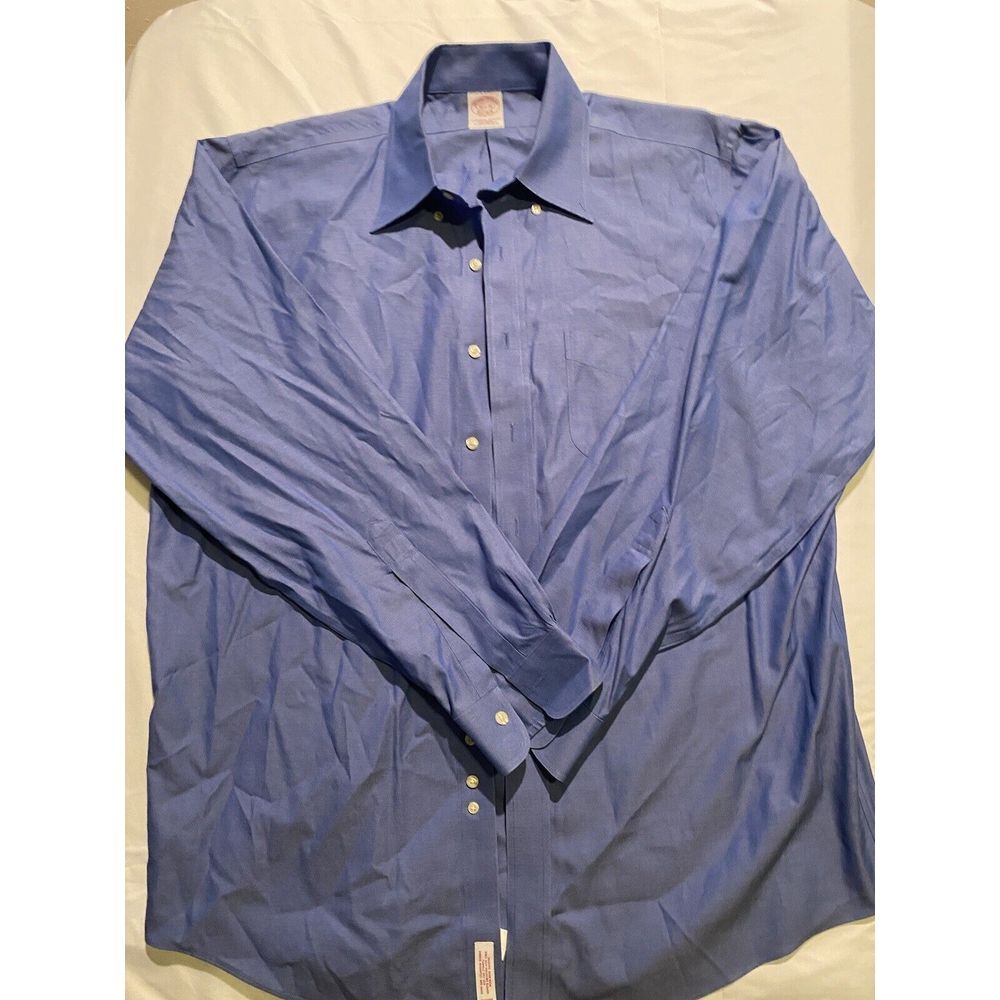 Brooks Brothers Button Up Shirt Mens Size 16.5 Non‎ Iron Original Polo Shirt